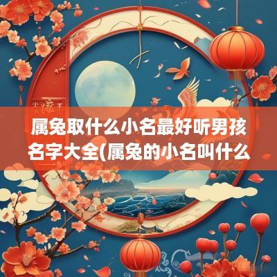 属兔取什么小名最好听男孩名字大全(属兔的小名叫什么好)