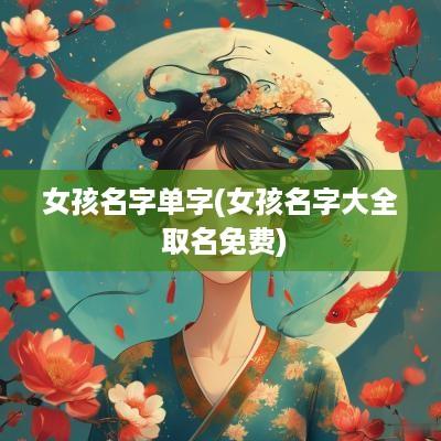 女孩名字单字(女孩名字大全 取名免费)