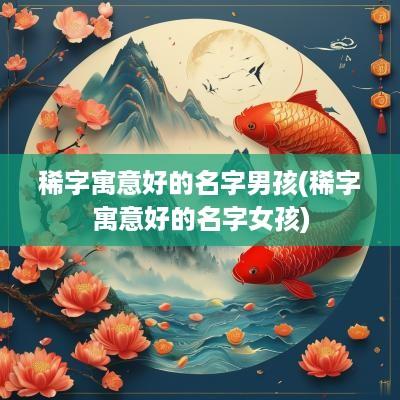 稀字寓意好的名字男孩(稀字寓意好的名字女孩)