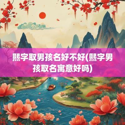 熙字取男孩名好不好(熙字男孩取名寓意好吗)