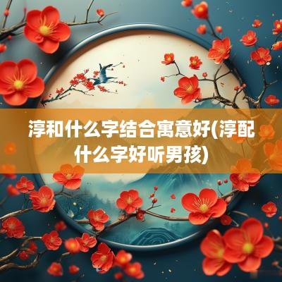 淳和什么字结合寓意好(淳配什么字好听男孩)