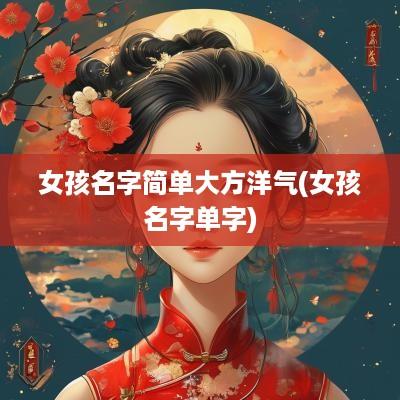 女孩名字简单大方洋气(女孩名字单字)