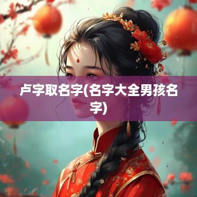 卢字取名字(名字大全男孩名字)