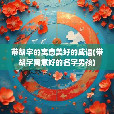 带胡字的寓意美好的成语(带胡字寓意好的名字男孩)