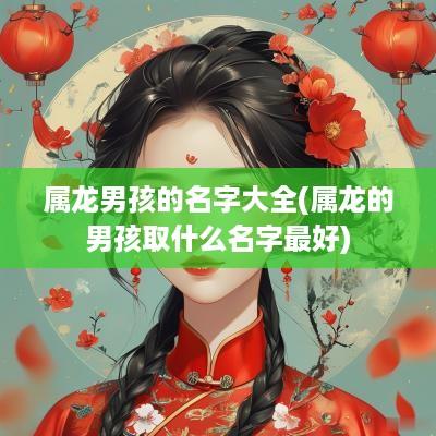 属龙男孩的名字大全(属龙的男孩取什么名字最好)