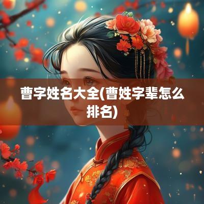 曹字姓名大全(曹姓字辈怎么排名)
