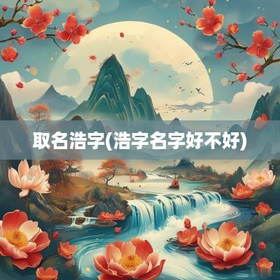 取名浩字(浩字名字好不好)