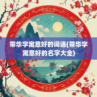 带华字寓意好的词语(带华字寓意好的名字大全)