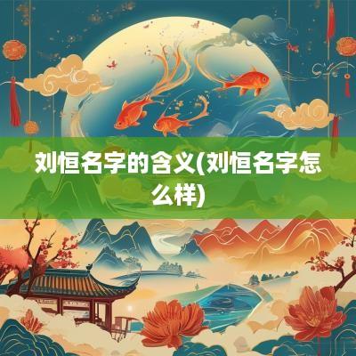 刘恒名字的含义(刘恒名字怎么样)