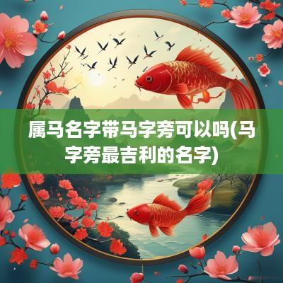 属马名字带马字旁可以吗(马字旁最吉利的名字)