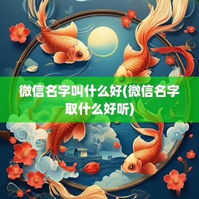 微信名字叫什么好(微信名字取什么好听)