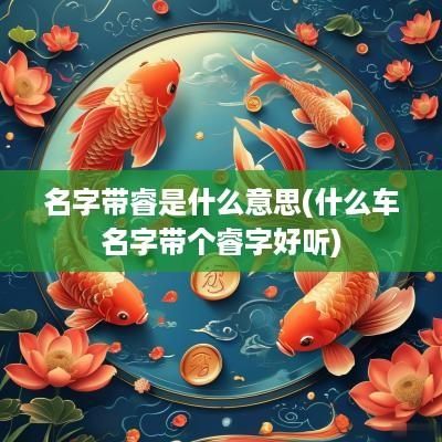 名字带睿是什么意思(什么车名字带个睿字好听)