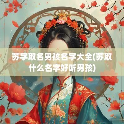 苏字取名男孩名字大全(苏取什么名字好听男孩)