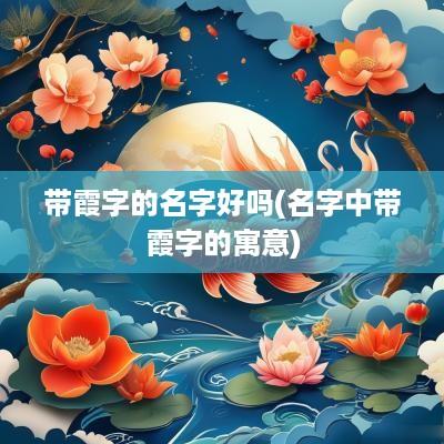 带霞字的名字好吗(名字中带霞字的寓意)