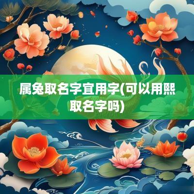 属兔取名字宜用字(可以用熙取名字吗)