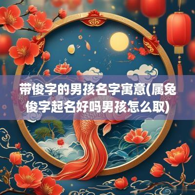 带俊字的男孩名字寓意(属兔俊字起名好吗男孩怎么取)