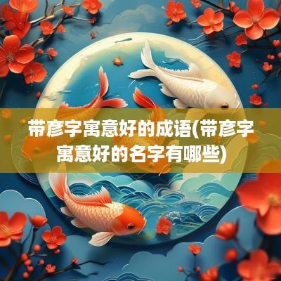带彦字寓意好的成语(带彦字寓意好的名字有哪些)