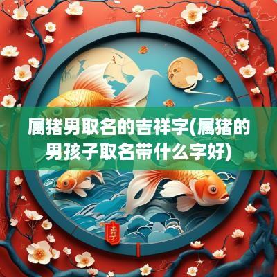 属猪男取名的吉祥字(属猪的男孩子取名带什么字好)