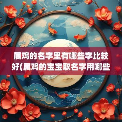 属鸡的名字里有哪些字比较好(属鸡的宝宝取名字用哪些字好)