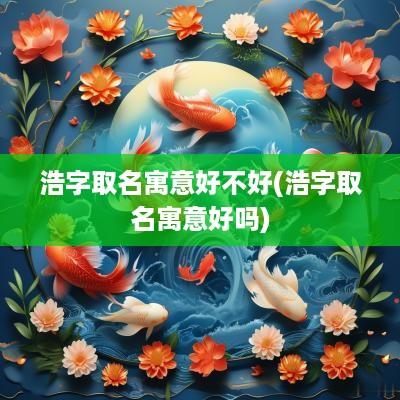 浩字取名寓意好不好(浩字取名寓意好吗)