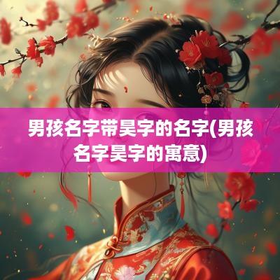 男孩名字带昊字的名字(男孩名字昊字的寓意)