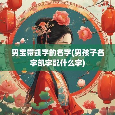 男宝带凯字的名字(男孩子名字凯字配什么字)