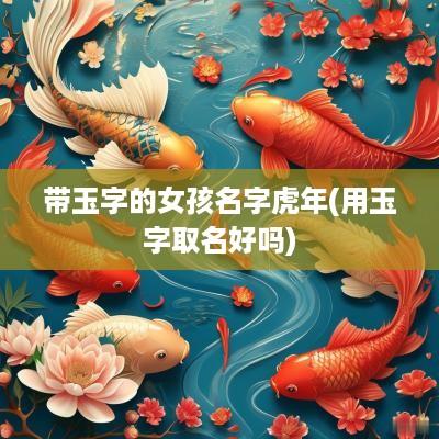 带玉字的女孩名字蛇年(用玉字取名好吗)
