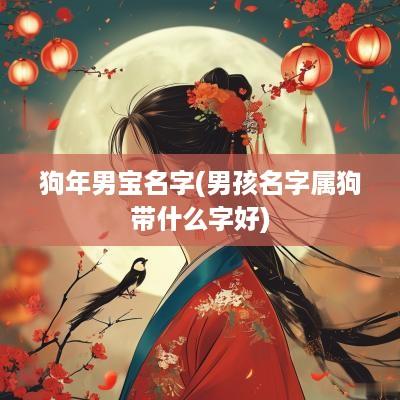 狗年男宝名字(男孩名字属狗带什么字好)
