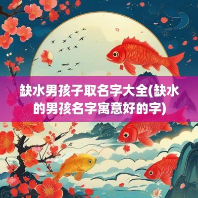 缺水男孩子取名字大全(缺水的男孩名字寓意好的字)