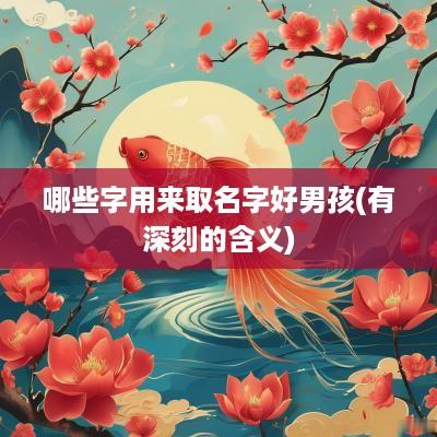 哪些字用来取名字好男孩(有深刻的含义)