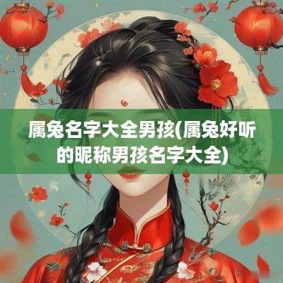 属兔名字大全男孩(属兔好听的昵称男孩名字大全)