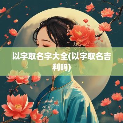 以字取名字大全(以字取名吉利吗)