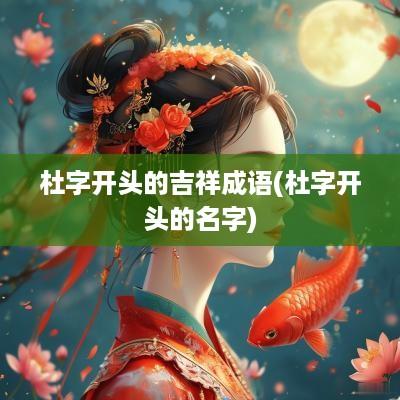 杜字开头的吉祥成语(杜字开头的名字)