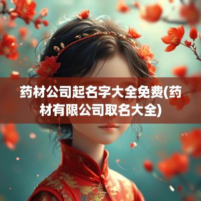 药材公司起名字大全免费(药材有限公司取名大全)