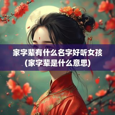 家字辈有什么名字好听女孩(家字辈是什么意思)