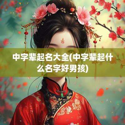 中字辈起名大全(中字辈起什么名字好男孩)