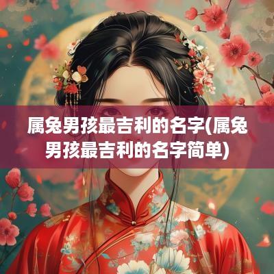 属兔男孩最吉利的名字(属兔男孩最吉利的名字简单)