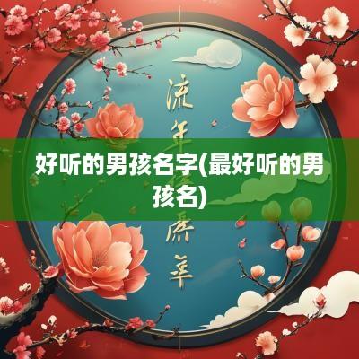 好听的男孩名字(最好听的男孩名)