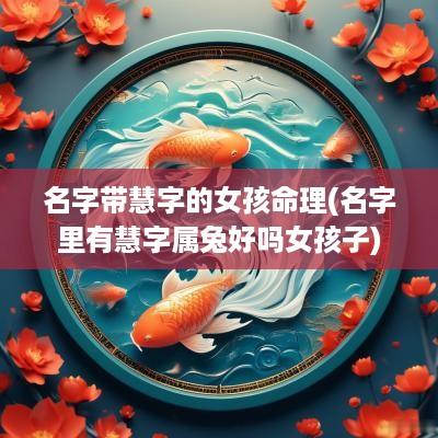 名字带慧字的女孩命理(名字里有慧字属兔好吗女孩子)