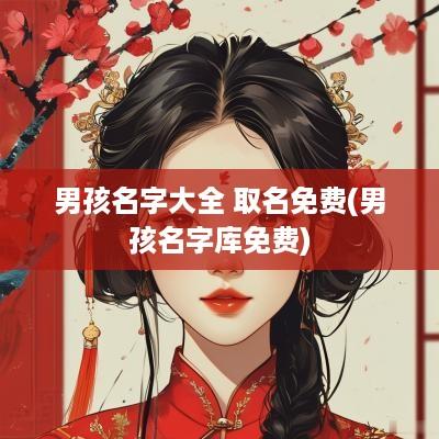 男孩名字大全 取名免费(男孩名字库免费)