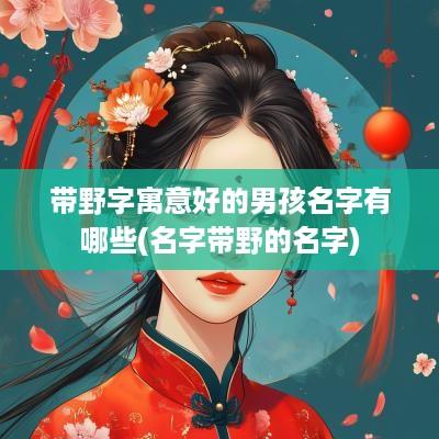 带野字寓意好的男孩名字有哪些(名字带野的名字)