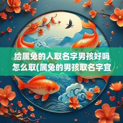 给属兔的人取名字男孩好吗怎么取(属兔的男孩取名字宜忌)