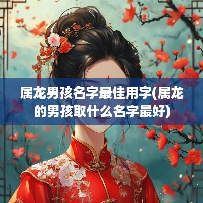属龙男孩名字最佳用字(属龙的男孩取什么名字最好)