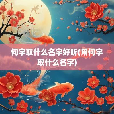 何字取什么名字好听(用何字取什么名字)