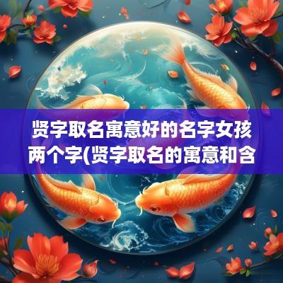 贤字取名寓意好的名字女孩两个字(贤字取名的寓意和含义)