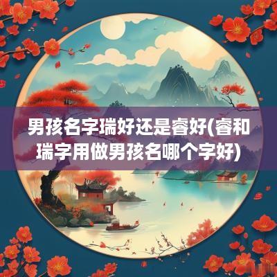 男孩名字瑞好还是睿好(睿和瑞字用做男孩名哪个字好)