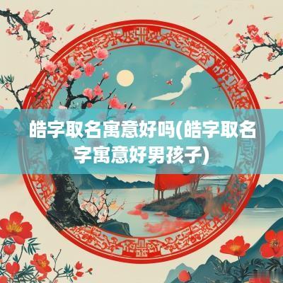 皓字取名寓意好吗(皓字取名字寓意好男孩子)
