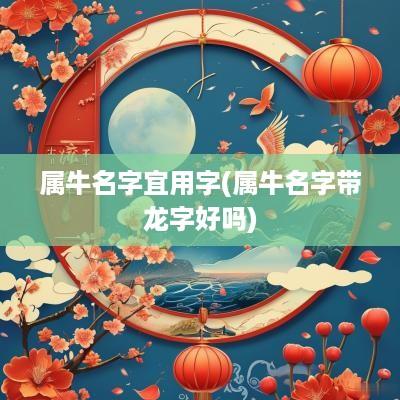 属牛名字宜用字(属牛名字带龙字好吗)