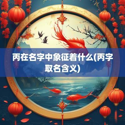 丙在名字中象征着什么(丙字取名含义)