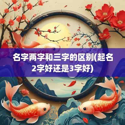 名字两字和三字的区别(起名2字好还是3字好)